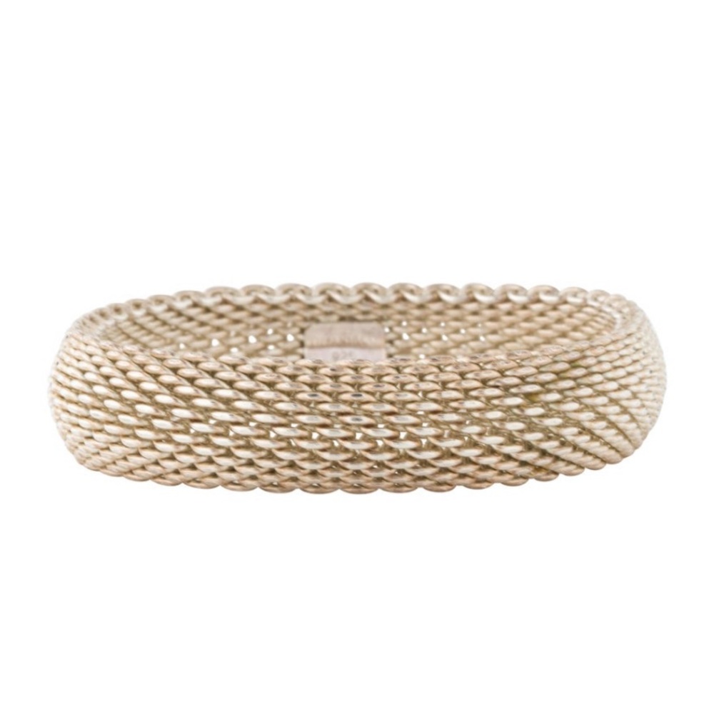 Tiffany & Co Sterling Silver Mesh Bangle Bracelet